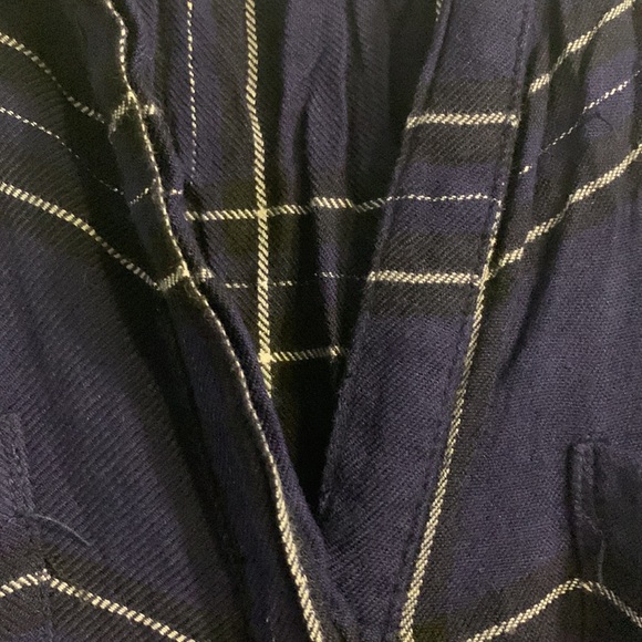 Plaid Navy Lord & Taylor Button Top - Picture 7 of 8